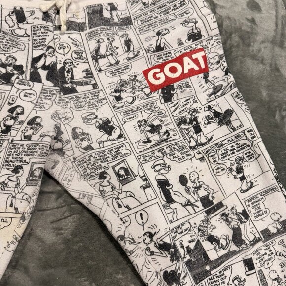 Vintage Phat Farm “GOAT” Popeye Comic Strip Sweatpants Size L - Picture 4 of 8